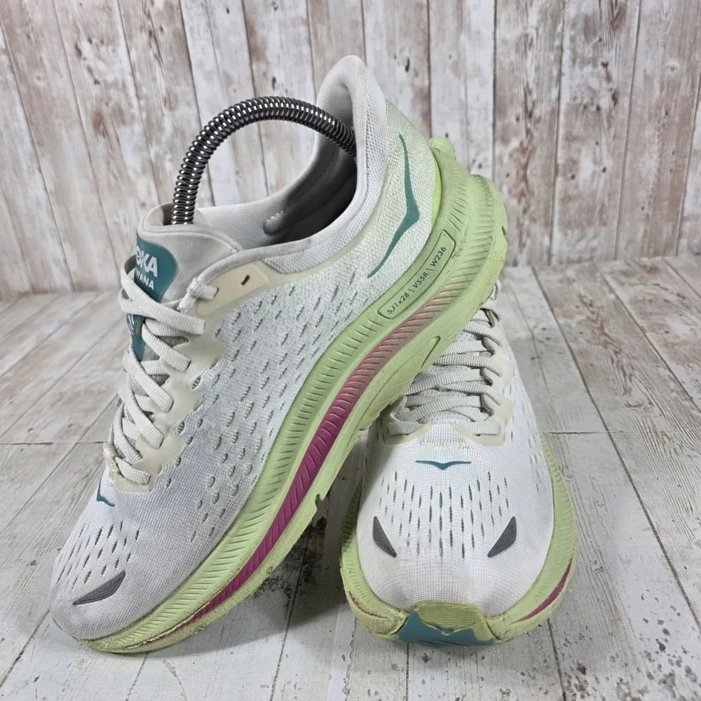 Hoka Kawana Womens 8B Running Shoes Blanc De Blanc Blue Fog 1123164 BDBB Sneaker